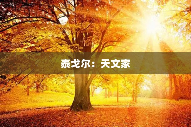 泰戈尔:天文家