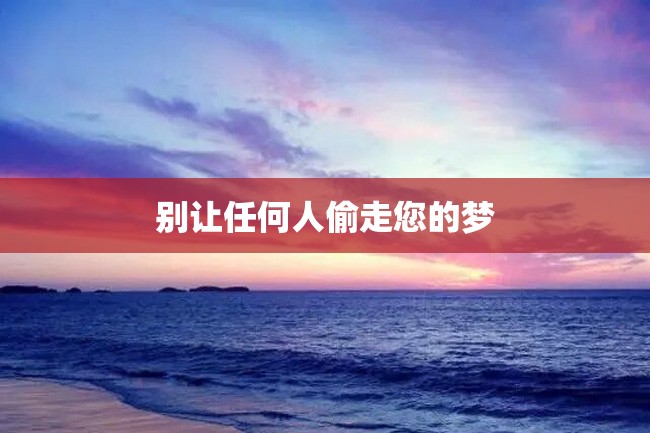 别让任何人偷走您的梦